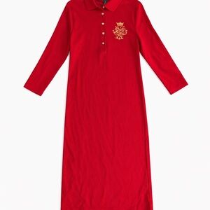 Ralph Lauren Red Long Sleeve Dress